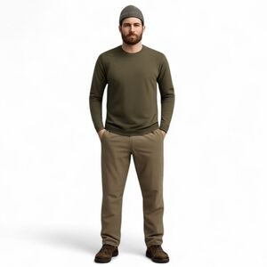 Patagonia Khaki Elastic Waistband Nylon Blend Outdoor Hiking Pants - Men's